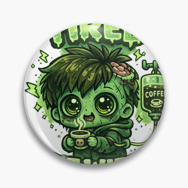 Item preview, Tired But Wired Coffee Zombie Kawaii designed and sold by redsharkuk.