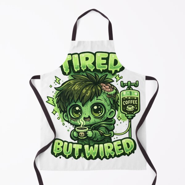 Item preview, Tired But Wired Coffee Zombie Kawaii designed and sold by redsharkuk.
