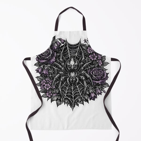 Item preview, Gothic Spider Web Floral Tattoo Sticker | Dark Purple Roses Arachnid Art designed and sold by NeonKawaiiCo.