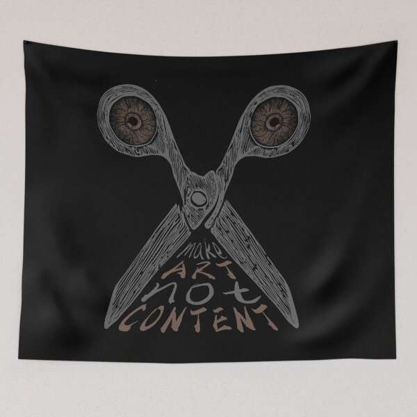 Item preview, Make Art Not Content – Sketch Scissors Creative Statement Illustration designed and sold by zoliartdesign.