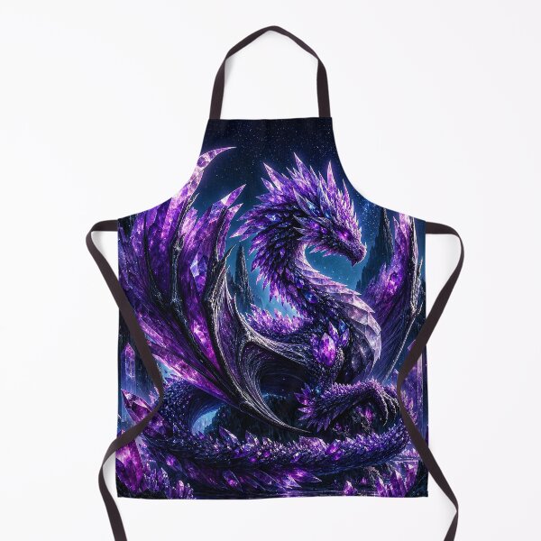 Item preview, Crystal Dragon in Amethyst Cavern | Purple Fantasy Dragon Art designed and sold by DrakariArt.