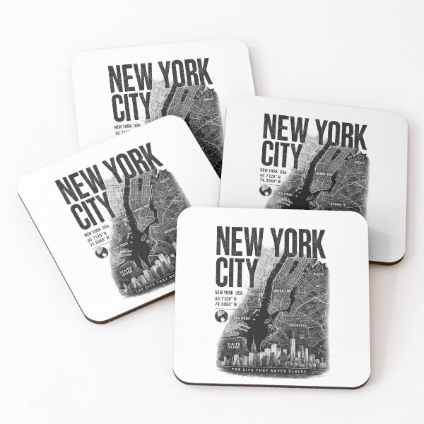 Item preview, New York City Map Typography designed and sold by MKDSN.