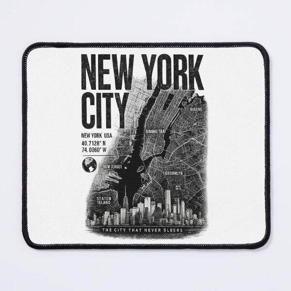Item preview, New York City Map Typography designed and sold by MKDSN.