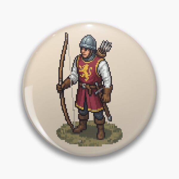 Item preview, English Longbowman — Pixel Art Medieval Archer (Red variant) designed and sold by Koyaanisqatsian.