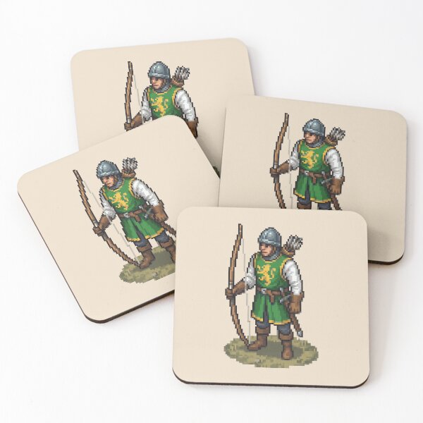 Item preview, English Longbowman — Pixel Art Medieval Archer (Green variant) designed and sold by Koyaanisqatsian.