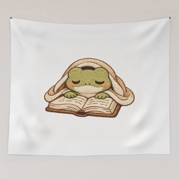 Item preview, Baby Animals Reading Books Cozy Frog Embroidery designed and sold by AMICO77.