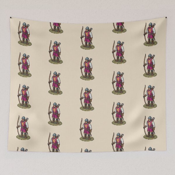 Item preview, English Longbowman — Pixel Art Medieval Archer (Pink Variant) designed and sold by Koyaanisqatsian.
