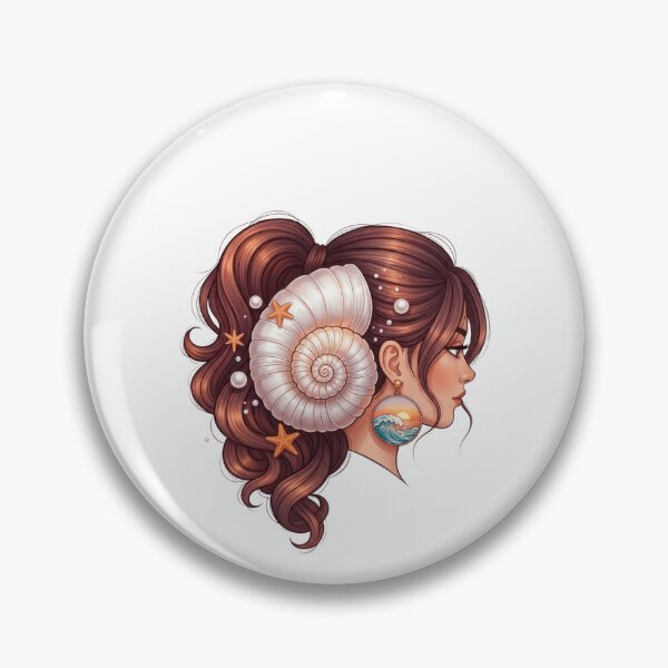 Item preview, Ocean Shell Ponytail Woman Portrait designed and sold by AbanoubStore.