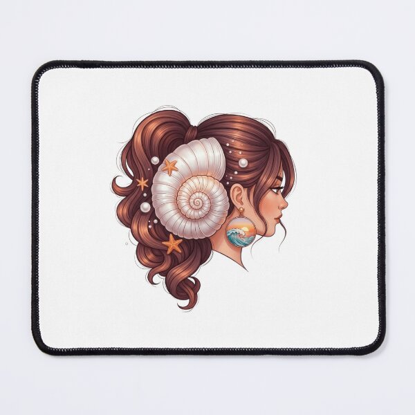Item preview, Ocean Shell Ponytail Woman Portrait designed and sold by AbanoubStore.