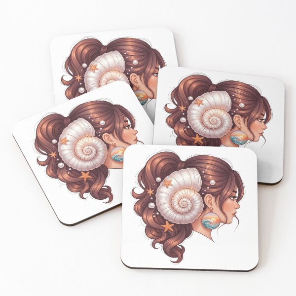 Item preview, Ocean Shell Ponytail Woman Portrait designed and sold by AbanoubStore.