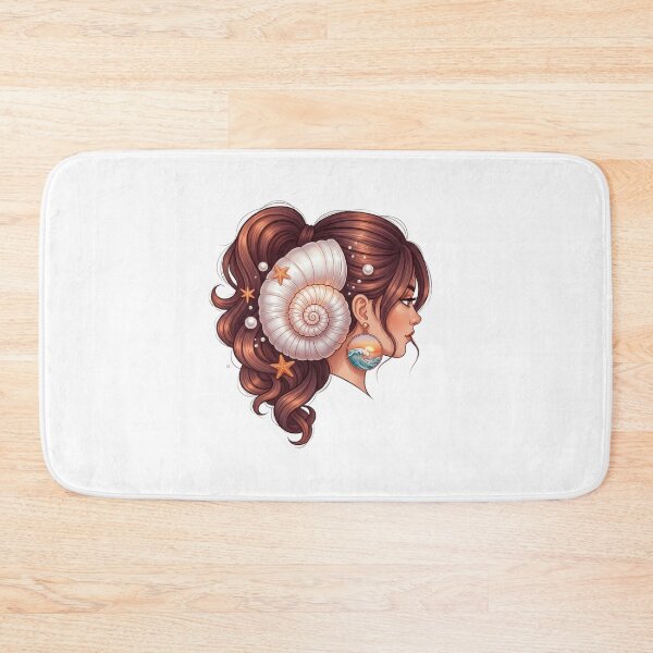 Item preview, Ocean Shell Ponytail Woman Portrait designed and sold by AbanoubStore.