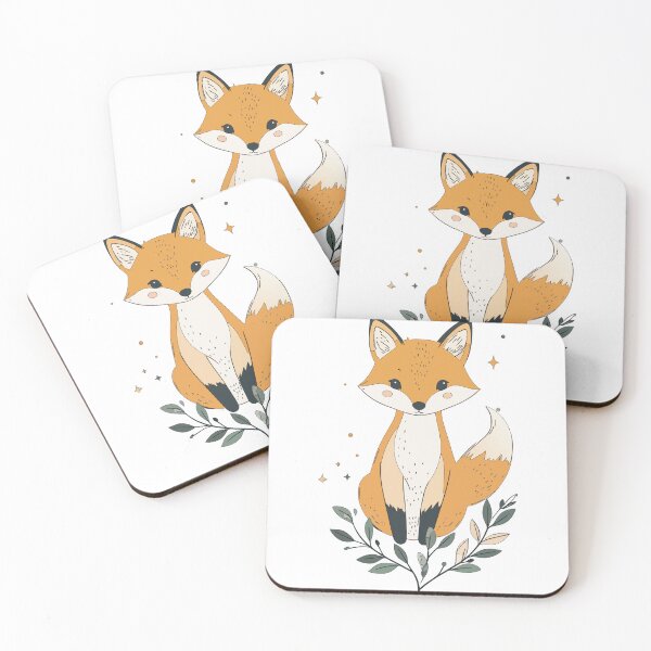 Item preview, Modern Minimalist Alert Red Fox Botanical Wildlife Print designed and sold by BestChoiceService.