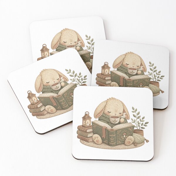 Item preview, Baby Animals Reading Books Sleepy Bunny Aesthetic designed and sold by AMICO77.
