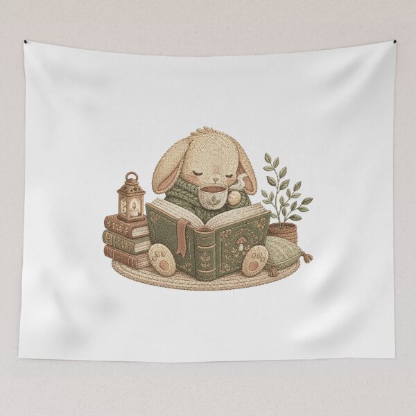 Item preview, Baby Animals Reading Books Sleepy Bunny Aesthetic designed and sold by AMICO77.