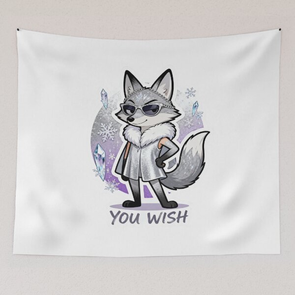 Item preview, Cold Silver Fox Sticker YOU WISH 9 designed and sold by HealthyEnvy.
