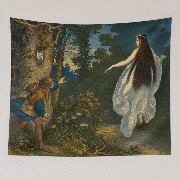Item preview, Fantasy Forest Art Nouveau Spirit Illustration for Mythology Lovers designed and sold by RickE.
