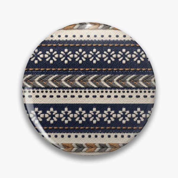 Item preview, Indigo Embroidered Woven Stripe Pattern designed and sold by frumixart.