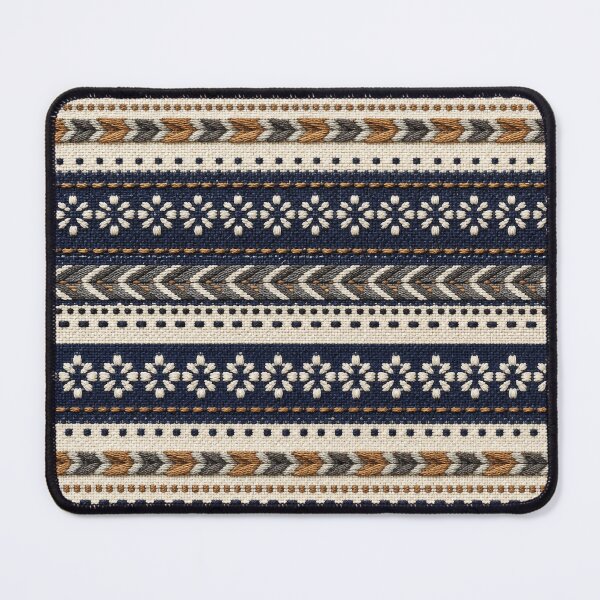 Item preview, Indigo Embroidered Woven Stripe Pattern designed and sold by frumixart.