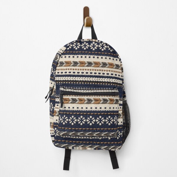 Item preview, Indigo Embroidered Woven Stripe Pattern designed and sold by frumixart.