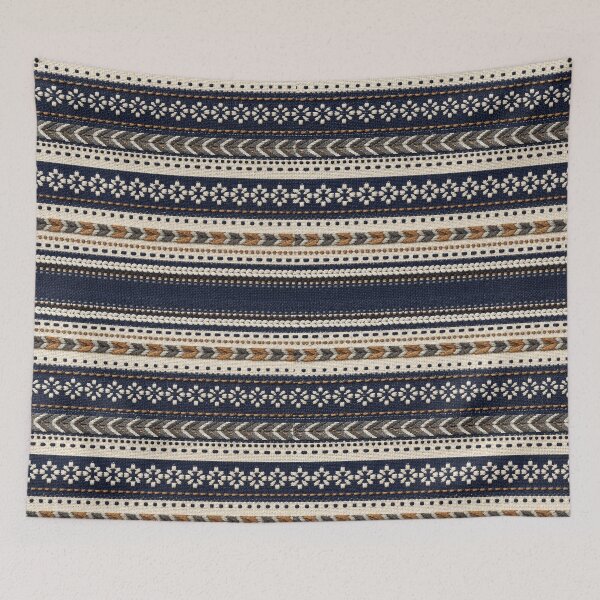 Item preview, Indigo Embroidered Woven Stripe Pattern designed and sold by frumixart.