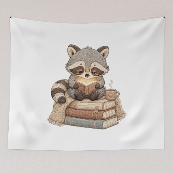 Item preview, Baby Animals Reading Books Raccoon Book Lover designed and sold by AMICO77.