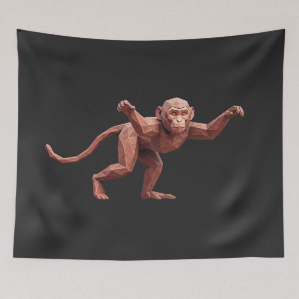 Item preview, Dynamic Action Monkey – Low Poly Style Sticker for Skaters and Youth designed and sold by bsbd-action.