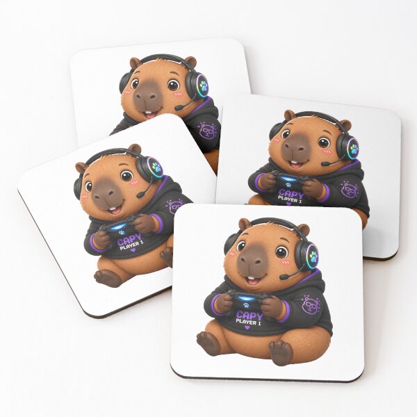Item preview, Cute Gamer Capybara Playing Video Games designed and sold by LilisCuties.