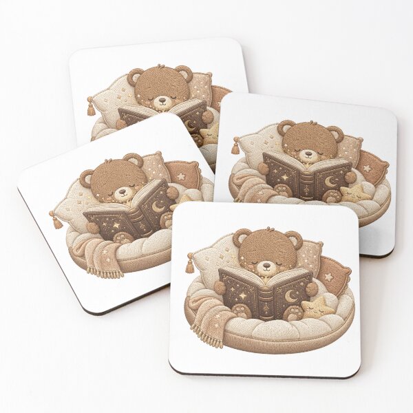 Item preview, Baby Animals Reading Books Cozy Bear Patch designed and sold by AMICO77.