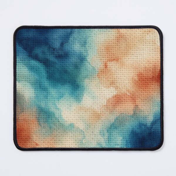Item preview, Blue Coral Burlap Watercolor Textile Flow designed and sold by frumixart.
