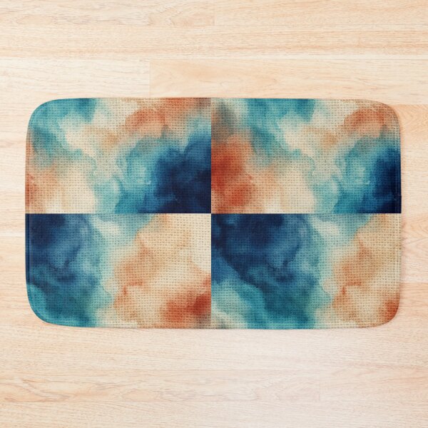 Item preview, Blue Coral Burlap Watercolor Textile Flow designed and sold by frumixart.