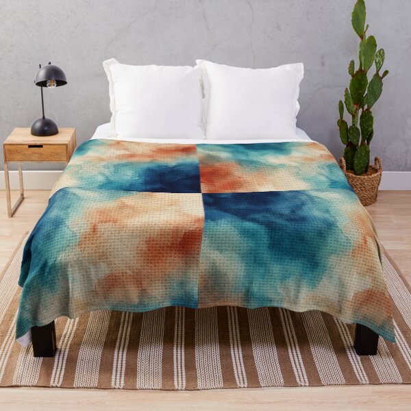Item preview, Blue Coral Burlap Watercolor Textile Flow designed and sold by frumixart.