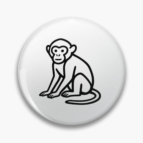 Item preview, Minimalist Monkey Line – Cute and Simple Sticker for Kids and Kawaii Decoration designed and sold by bsbd-action.