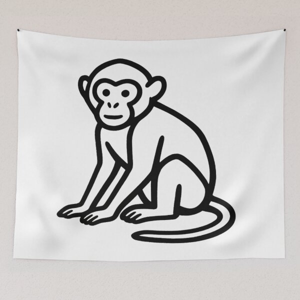Item preview, Minimalist Monkey Line – Cute and Simple Sticker for Kids and Kawaii Decoration designed and sold by bsbd-action.