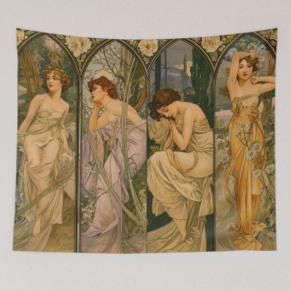 Item preview, Art Nouveau Vintage Four Seasons Women Illustration for Classic Art Lovers designed and sold by RickE.