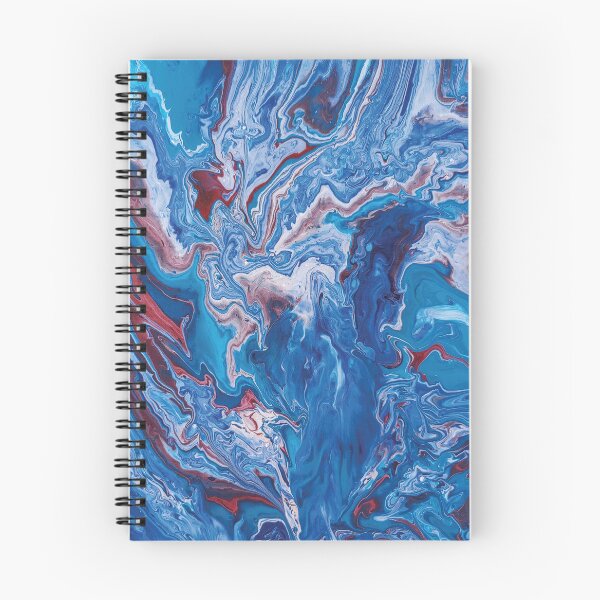 Item preview, Crimson and Sky Blue Fluid Art designed and sold by vonmade.