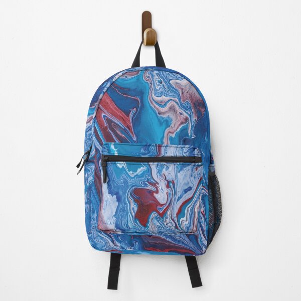 Item preview, Crimson and Sky Blue Fluid Art designed and sold by vonmade.