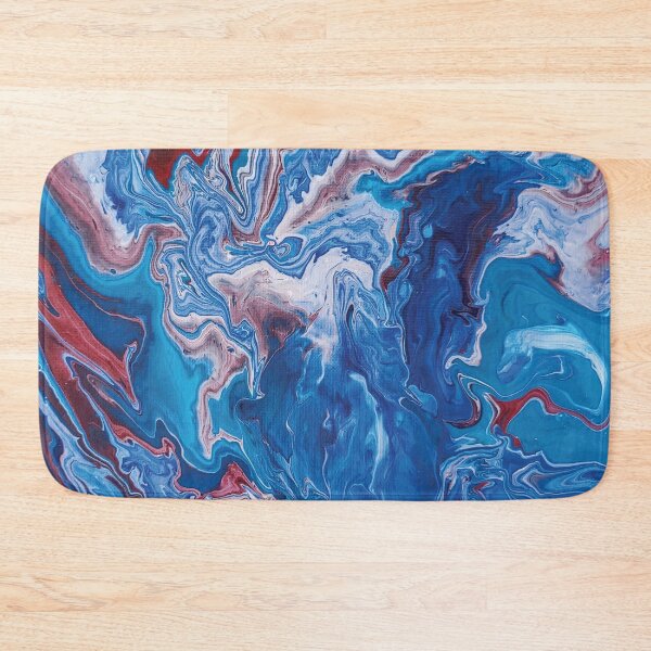 Item preview, Crimson and Sky Blue Fluid Art designed and sold by vonmade.