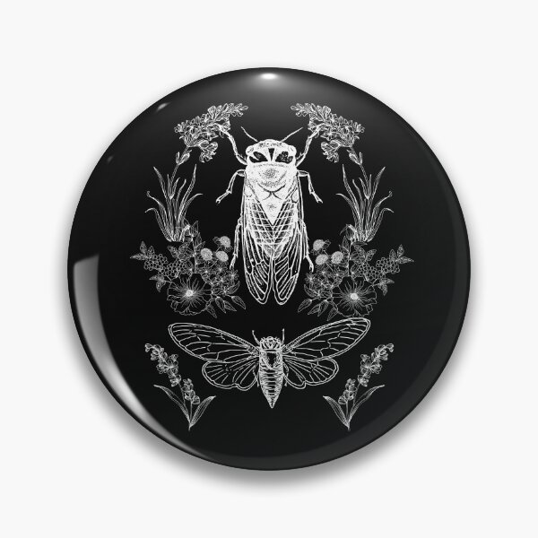 Item preview, Cicada & Native Blooms: Fine Line Botanical Design designed and sold by EarthArtDesigns.