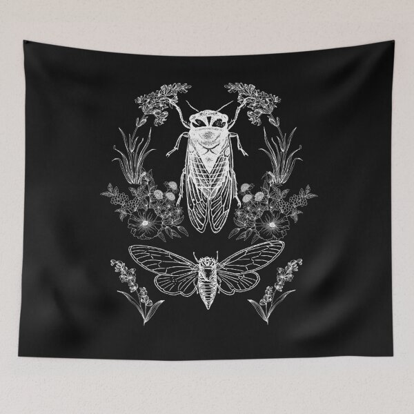 Item preview, Cicada & Native Blooms: Fine Line Botanical Design designed and sold by EarthArtDesigns.