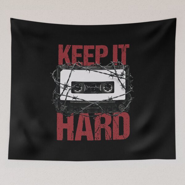 Item preview, Keep It Hard Retro Cassette Tape Barbed Wire designed and sold by LinaValearte.