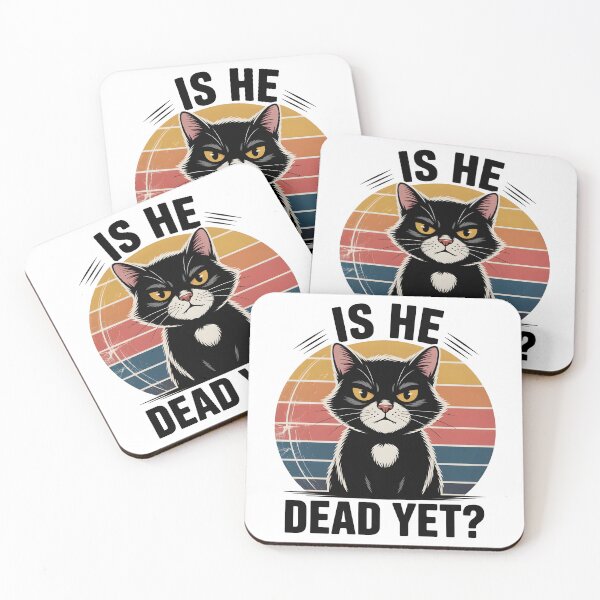 Item preview, Is He Dead Yet? | Funny Black Cat Dark Humor Retro Shirt designed and sold by Milosstudio.