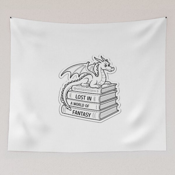 Item preview, Fantasy Books & Dragon Quote designed and sold by NiftyWrx.