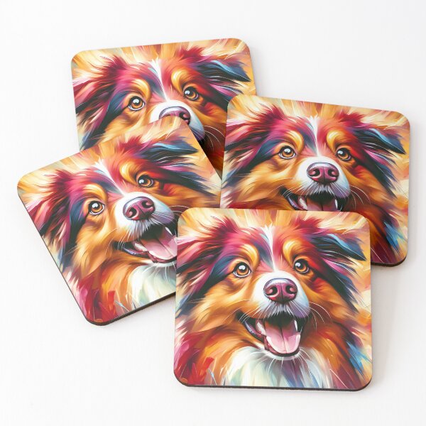 Item preview, Australian Shepherd Acrylic Art Red Tri-Color Aussie Art designed and sold by Puppy Puzzles Plus.