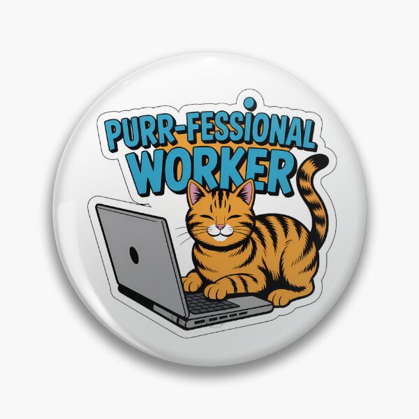 Item preview, Purr-fessional Remote Worker Cat designed and sold by NiftyWrx.