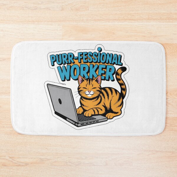 Item preview, Purr-fessional Remote Worker Cat designed and sold by NiftyWrx.