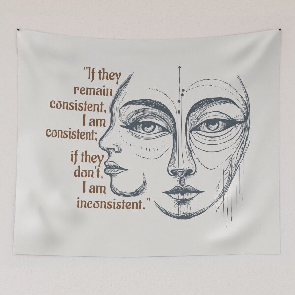 Item preview, Dual Faces – Consistency Quote Art designed and sold by zoliartdesign.
