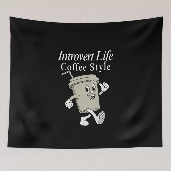 Item preview, Introvert Life Coffee Style Shirt – Minimal Coffee Lover T-Shirt  designed and sold by Line-Mood1⭐️⭐️⭐️⭐️⭐️.