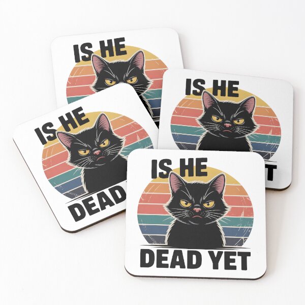 Item preview, Is He Dead Yet | Funny Black Cat Dark Humor Retro Shirt designed and sold by Milosstudio.