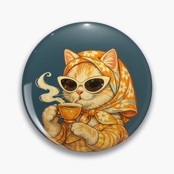 Item preview, Hold On I Got Some Tea: Cat Drinking Tea Art Print designed and sold by LazyShops.