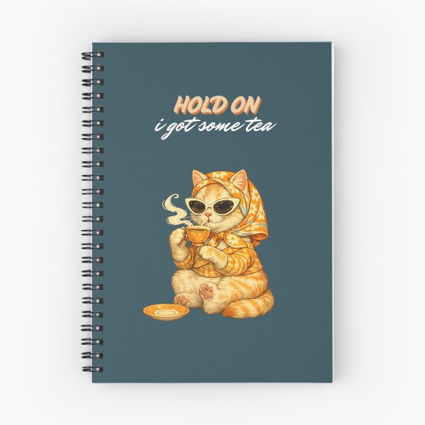 Item preview, Hold On I Got Some Tea: Cat Drinking Tea Art Print designed and sold by LazyShops.